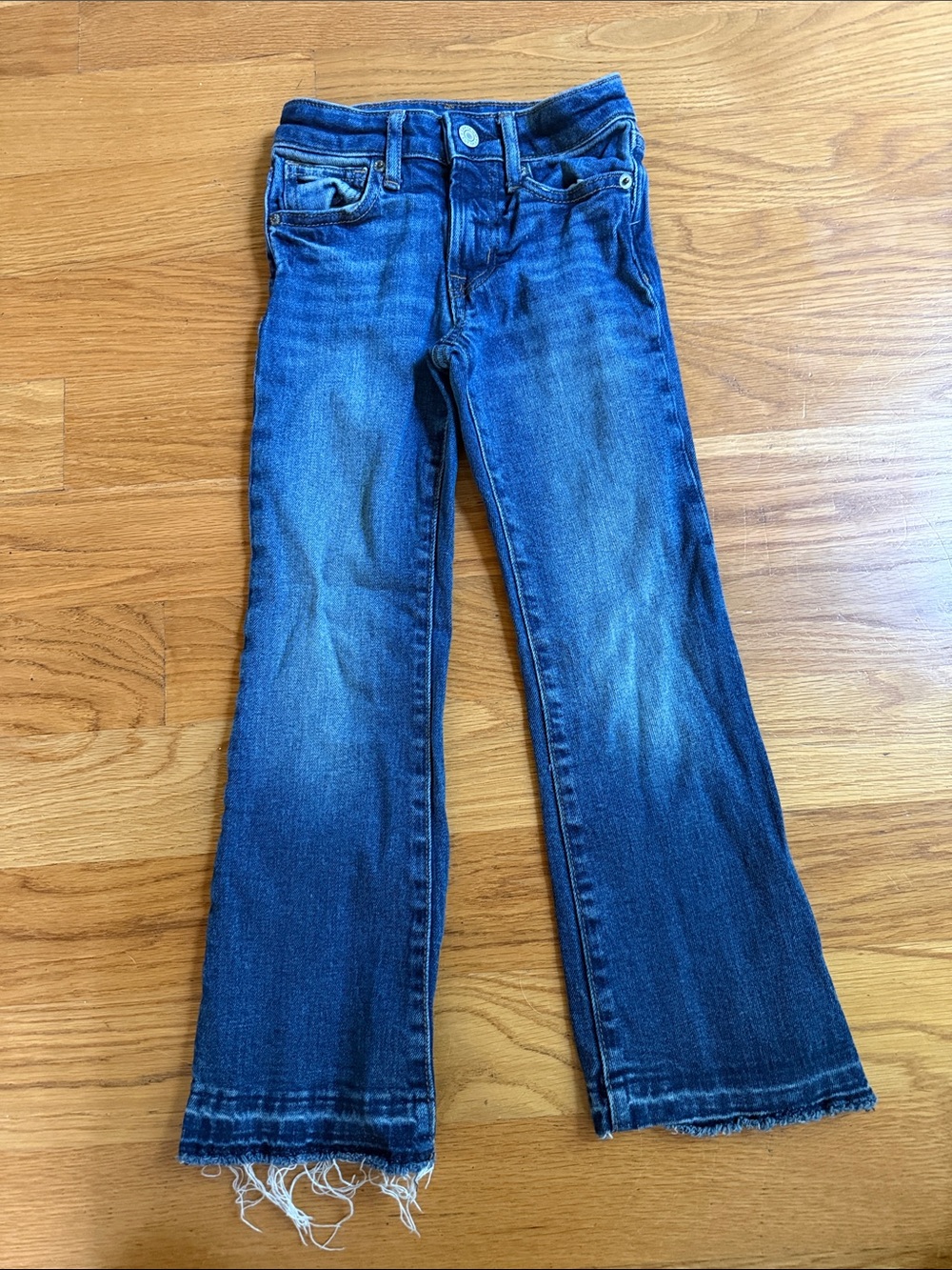 GAP Blue Girls' Flare Jeans with Frayed Hem